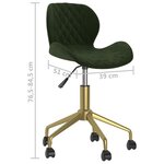 vidaXL Chaise pivotante de salle à manger Vert foncé Velours