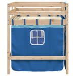 vidaXL Lit mezzanine enfants et rideaux bleu 90x200cm bois pin massif
