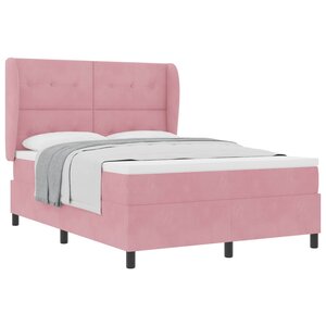 vidaXL Lit à ressorts avec matelas Rose 200 x 140 cm Polyester