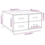 vidaXL Table basse Noir 80x80x45 cm Bois massif de pin