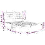 vidaXL Cadre de lit métal sans matelas et tête de lit blanc 120x200 cm