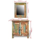Ensemble meuble sous vasque et miroir en bois massif recyclé