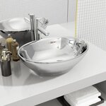 vidaXL Lavabo 40  x 33 x 13 5 cm Céramique Argenté