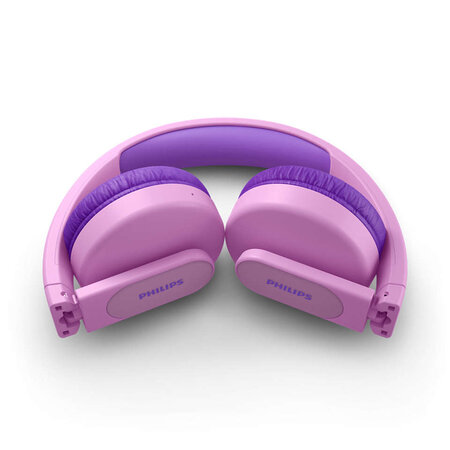 Philips tak4206pk/00 - casque supra-aural sans fil pour enfants - coques lumineuses - contrôle parental - <85 db - rose