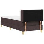 vidaXL Lit à ressorts avec matelas Marron foncé 200 x 80 cm Polyester