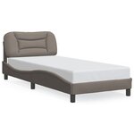 vidaXL Cadre de lit avec LED sans matelas Hvar taupe 90x190 cm tissu
