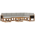 vidaXL Ensemble de canapés d'extérieur 9 pc Naturel et gris clair