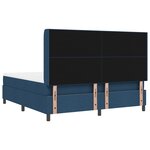 Lit Box Spring vidaXL avec Matelas & LED Bleu 180x200 cm Tissu