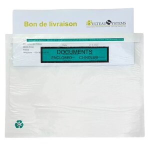 Pochette porte-documents adhésive en papier "Documents ci-inclus" 22 5X12 5 cm