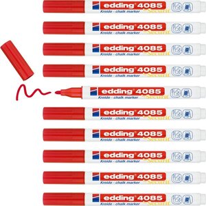 Marqueur Craie Liquide 4085 Rouge Pointe Ronde 1-2 mm x 10 EDDING