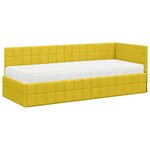 vidaXL Cadre de lit d'angle avec matelas 2 Pièces Jaune Velours
