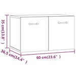 vidaXL Armoire murale Blanc brillant 60x36 5x35 cm Bois d'ingénierie