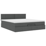 VidaXL Cadre de lit ottoman avec matelas gris foncé 200x200cm tissu