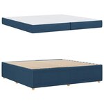 vidaXL Cadre de lit avec matelas avec matelas Bleu 200 x 200 cm tissu