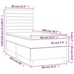 vidaXL Sommier à lattes de lit et matelas Gris foncé 80x200 cm Velours