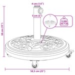 Base de Parasol vidaXL avec Roues pour Pôles Ø38-48 mm 13 kg Ronde