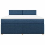 vidaXL Sommier à lattes de lit avec matelas Bleu 180x200 cm Tissu