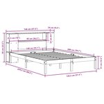 vidaXL Lit bibliothèque sans matelas cire marron 140x200 cm pin massif