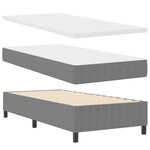 vidaXL Lit à Sommier avec Matelas & Lumière LED Gris 80x200 cm Tissu en velours côtelé