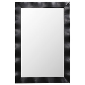 Miroir mural 106 x 71 5 cm style rustique avec options de suspension polyvalentes et ambiance cosy en bois de caoutchouc noir 20_0012860