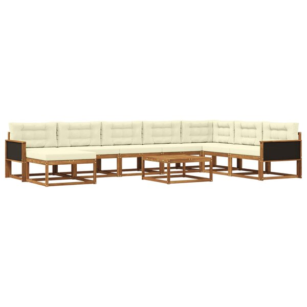 vidaXL Ensemble de canapés d'extérieur 9 Pièces Bois d'Acacia Massif