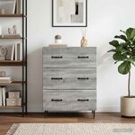 vidaXL Armoire à tiroirs Sonoma gris 66 x 34 5 x 89 5 cm