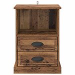 vidaXL Cabinet de chevet avec tiroir 2 Pièces Bois ancien 43 x 36 x 60 cm
