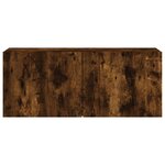 vidaXL Meuble TV mural chêne fumé 100x30x41 cm