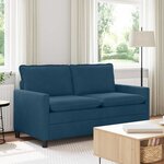 vidaXL Canapé Bleu 156 x 81 x 87 5 cm Velours