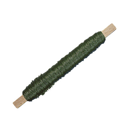 Fil floral  en vrac  vert foncé  0 65 mm ø  rouleau bois 100 g