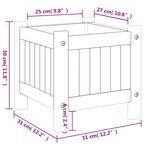 vidaXL Jardinière avec doublure 31x31x30 cm bois massif d'acacia