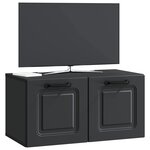 vidaXL Meuble TV mural Noir 59 5 x 31 x 30 cm Bois d'ingénierie