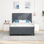 Lit Box Spring vidaXL avec Matelas Gris Foncé 160x200 cm Velours