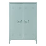 Casier de bureau métallique à 2 portes 110 x 75 x 33 cm bleu gris 03_0009178