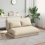 vidaXL Fauteuil de sol ajustable Crème Tissu