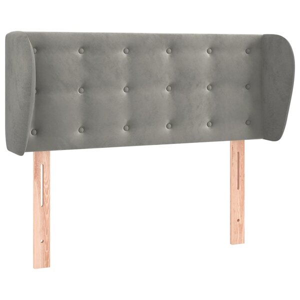 vidaXL Tête de lit avec oreilles Gris clair 93x23x78/88 cm Velours