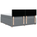 vidaXL Sommier à lattes de lit avec matelas Gris clair 200x200cm Tissu