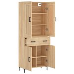 vidaXL Buffet haut Chêne sonoma 69 5x34x180 cm Bois d'ingénierie