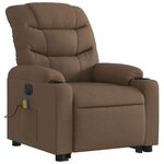 vidaXL Fauteuil inclinable de massage électrique Marron Tissu