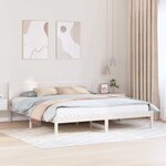 vidaXL Cadre de lit Blanc 200 x 200 cm Bois de pin massif