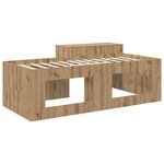 vidaXL Lit haut pour enfants avec bureau Chêne artisanal 98 5 x 200 cm