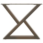 vidaXL Pieds de table basse 2 pièces Acier naturel 60 x (42-43 3) cm Acier