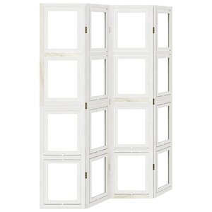 vidaXL Cloison de séparation 4 panneaux blanc bois de paulownia massif