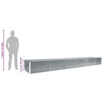 vidaXL Lit surélevé de jardin Acier galvanisé 480x80x45 cm Gris