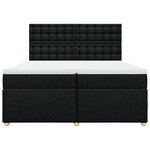 vidaXL Sommier à lattes de lit avec matelas Noir 200x200 cm Tissu