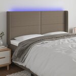 vidaXL Tête de lit à LED Taupe 183x16x118/128 cm Tissu
