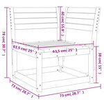 vidaXL Canapé d'angle de jardin a73x73x78 cm bois de pin imprégné