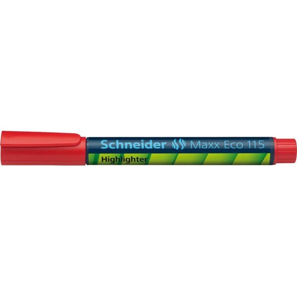 Surligneur rechargeable maxx eco 115 pointe biseau 1-5 mm rouge x 10 schneider