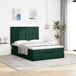 vidaXL Cadre de lit ottoman avec matelas vert foncé 140x190 cm velours