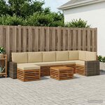 vidaXL Ensemble de canapés d'extérieur 8 Pièces Naturel et Beige